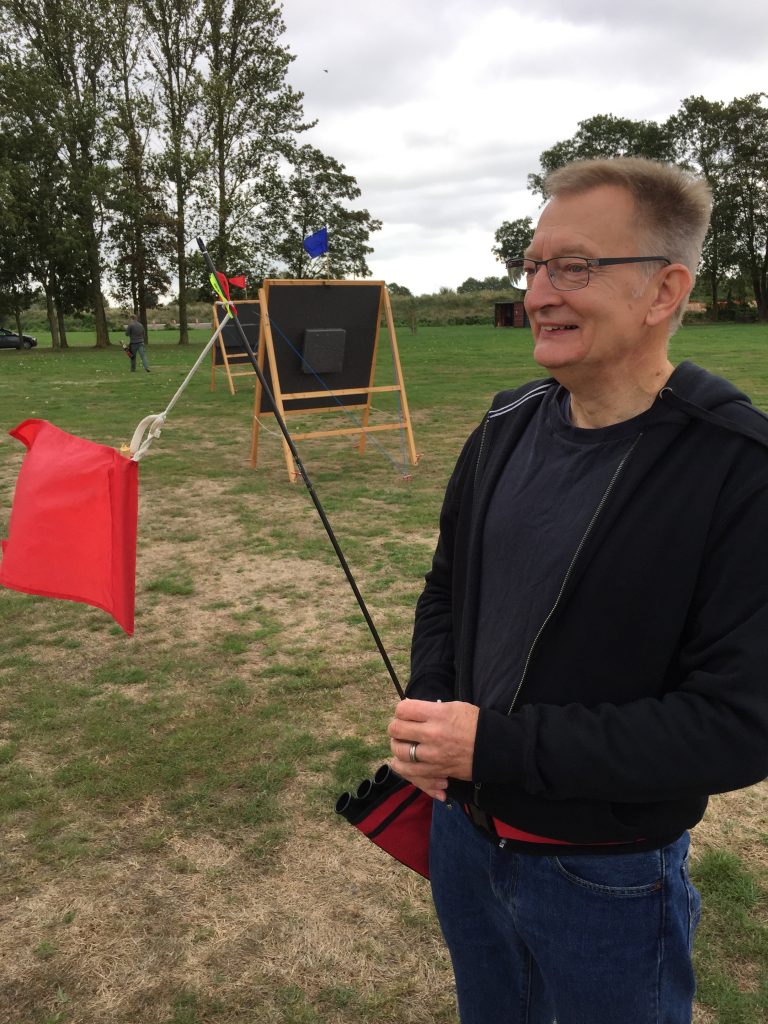 Ian Forrest and his broken flag