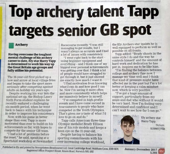 Harry in Ely Standard Newspaper - 9th April 2020