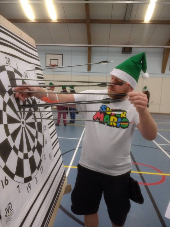 Lukasz on the dartboard