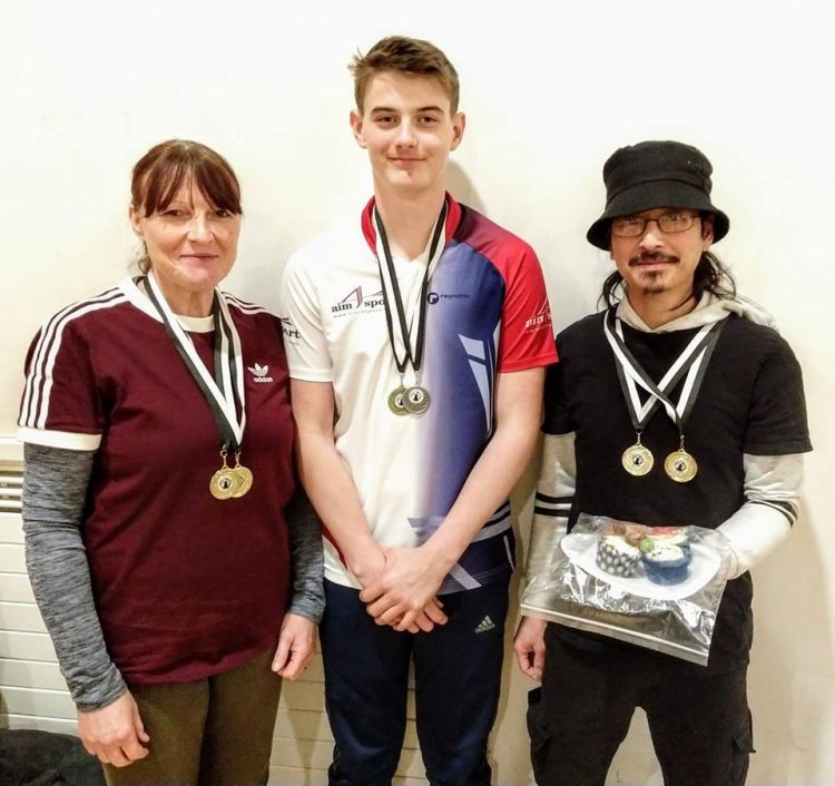 Fenland Worcester 2018 medal winners. Louise, Harry and Mel.