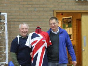 Ian winning the Archery GB shirt    
