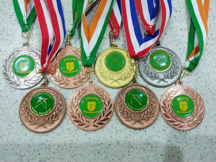 Ely Archers medals from Cambs County Indoor Shoot Feb 2019